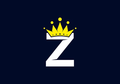 Initial Z letter with crown vector