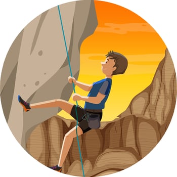 Isolated rock climbing badge vector