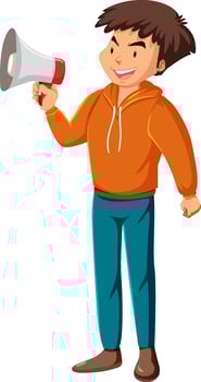 Active man in coach outfits cartoon character vector