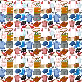 Seamless background design with cloth theme on white background vector