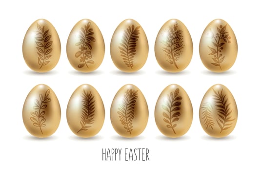 Easter eggs, Happy Easter. Vector illustration. Hand drawn
