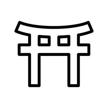 Asian gate line vector icon on white background