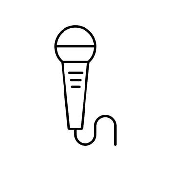 Microphone line vector icon on white background