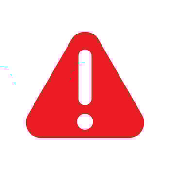 Warning red vector sign isolated on white backgorund