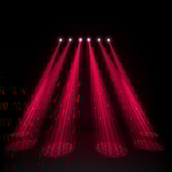 Red spotlights on dark background vector