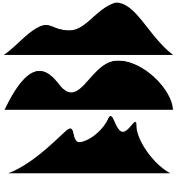 mountain icon logo, vector black mountain silhouette