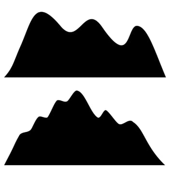 mountain icon logo, vector black mountain silhouette