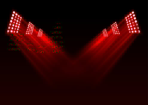 Red stage lights background vector