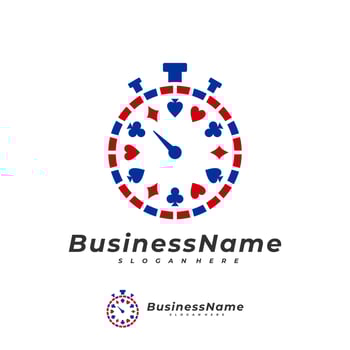 Poker Time logo vector template, Creative Domino logo design concepts
