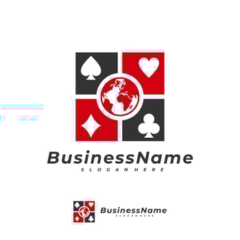 Poker World logo vector template, Creative Domino logo design concepts