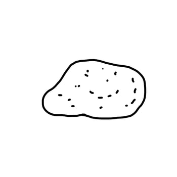 Nugget Chicken Fast Food Hand drawn organic line Doodle vector