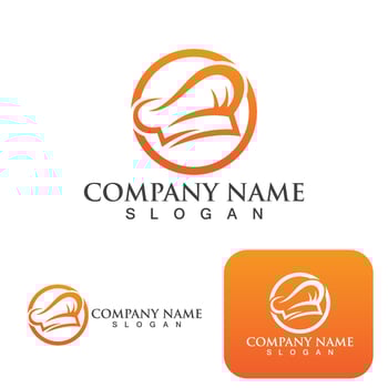Hat chef logo template vector