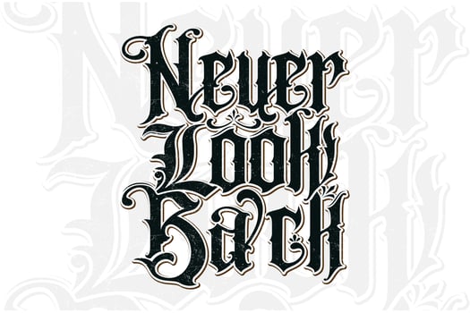 Never Look Back modern typography t shirt design vector