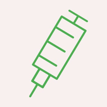 Sytinge green outline icon logo illustration. suitable for health and medical article vector