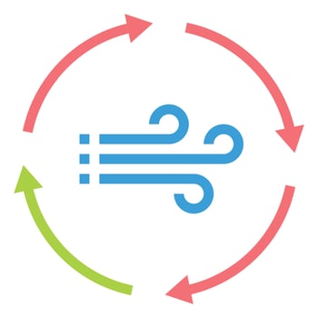 circulating air  flat icon vector illustration