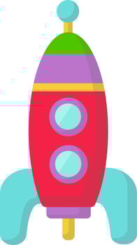 Cute children toy, rocket. Child development. Games. vector