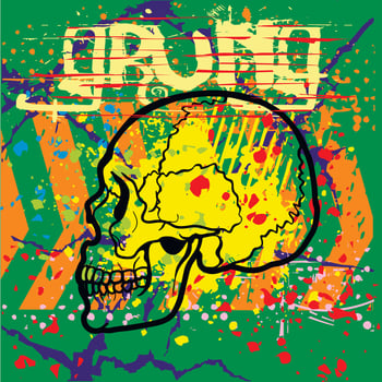 Gothic sign with skull, grunge vintage design t shirts vector