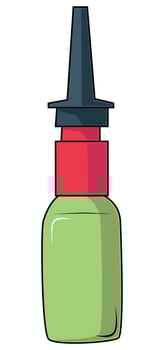 Vector medical bottle. Drops for nose, ears and eyes.