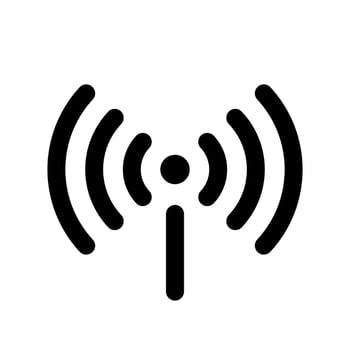 Wifi icon isolated on white background. Free wifi icon. Vector wlan access, wireless wifi hotspot signal sign, icon, symbol. Ready symbol for interface design of various types of devices and more.