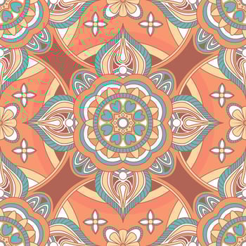 Pastel Mandala Seamless Pattern vector