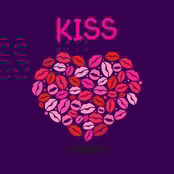 World Kissing Day lettering in lips. Template for card, poster, print. vector