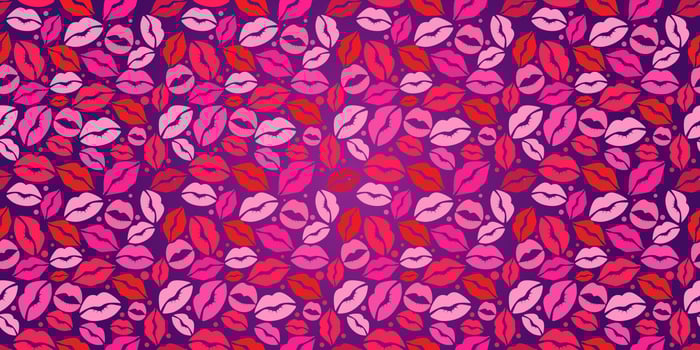 World Kissing Day lettering in lips. Template for card, poster, print. vector