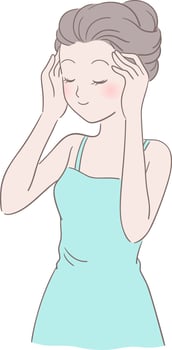 Woman Massaging Forehead vector