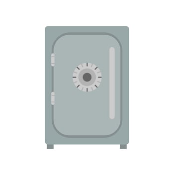 Safe icon vector lock box illustration. Bank security deposit safety isolated