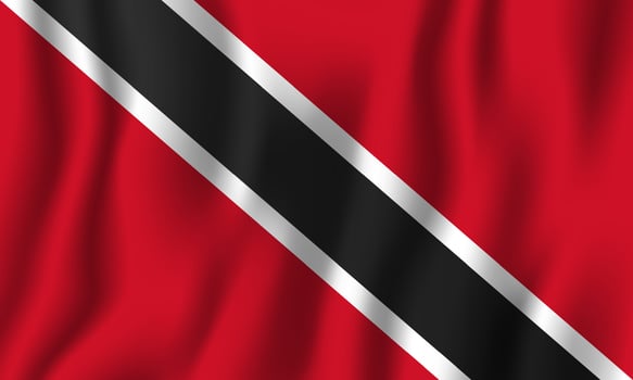 Trinidad and Tobago realistic waving flag vector illustration. National country background symbol. Independence day