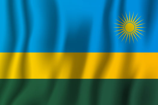 Rwanda realistic waving flag vector illustration. National country background symbol. Independence day