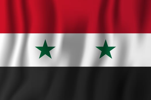 Syria realistic waving flag vector illustration. National country background symbol. Independence day