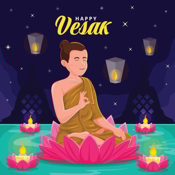 Happy Vesak Day Concept vector