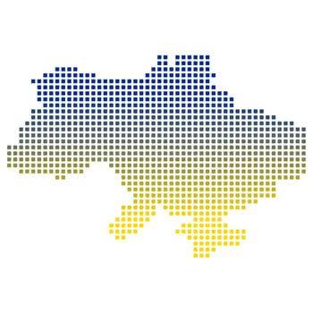Halftone Ukraine Map. vector