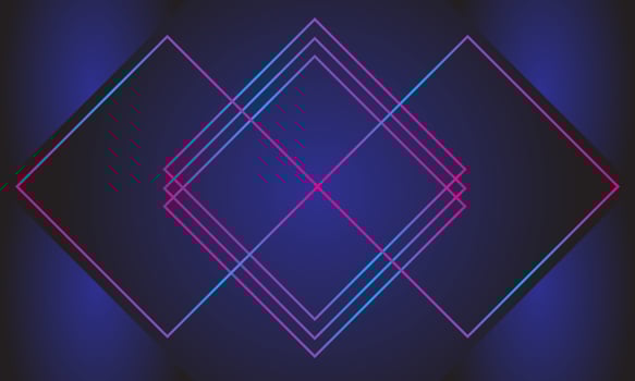 Neon light abstract lines on dark blue background vector