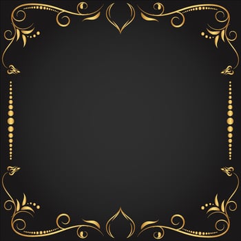 Vintage floral ornament border, Hand drawn decorative element, vector illustration of gold floral frame with white background, design template for page decoration cards, wedding, banner