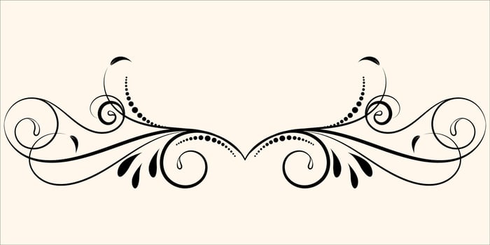 Vintage floral ornament, Hand drawn decorative element, vector illustration of floral element isolated on vintage background, design for page decoration cards, wedding, banner, frames