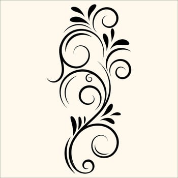Vintage floral ornament, Hand drawn decorative element, vector illustration of floral element isolated on vintage background, design for page decoration cards, wedding, banner, frames