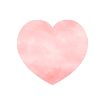 Pink Heart with Watercolor style texture, Heart icon vintage design isolated on white background, Vector illustration
