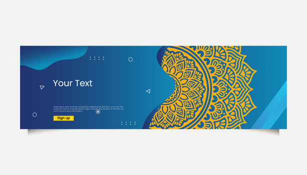 Mandala ornate background for web banner business vector