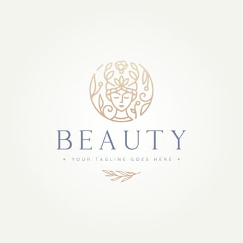 nature beauty line art logo icon design vector
