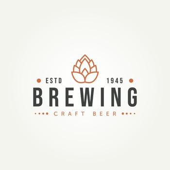 brewery beer house line art logo icon design vector