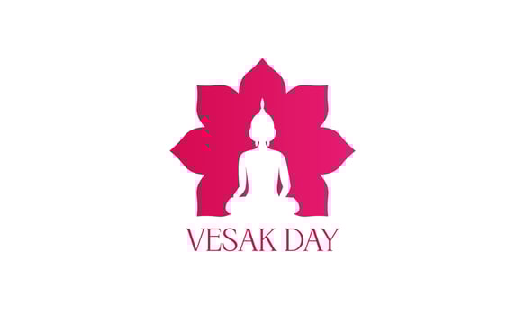 Happy vesak day or buddha purnima logo design vector