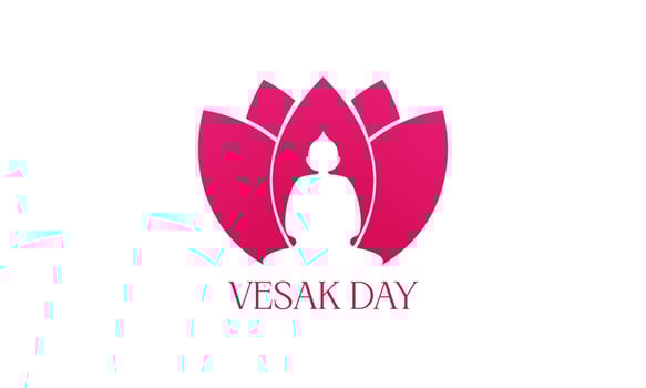 Happy vesak day or buddha purnima logo design vector
