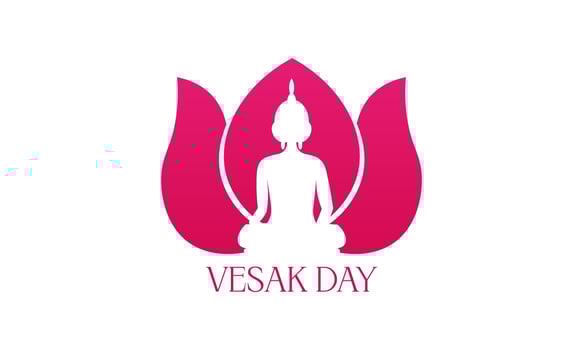 Happy vesak day or buddha purnima logo design vector