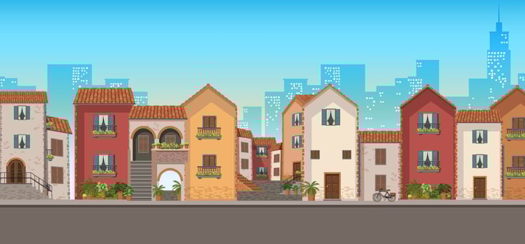 City building view at daytime vector