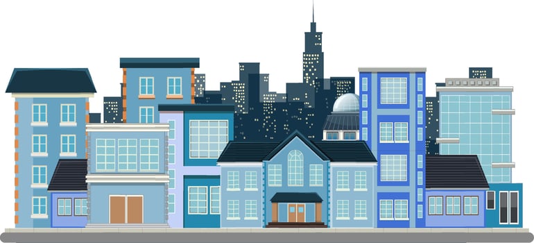 Urban cityscape isolated on white background vector