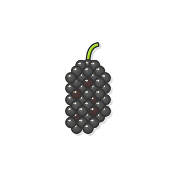 Cartoon icon of mulberry vector illustration