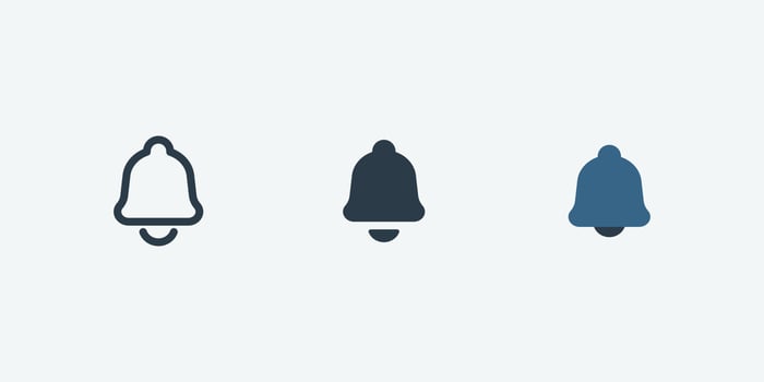 Ring bell vector icon isolated for web and app design interfaces