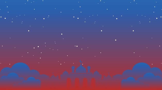 Islamic Background with Mosque Vector Illustration
