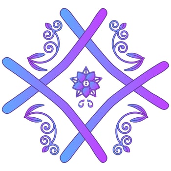 Purple abstract symbol squared on white background. Vector idea